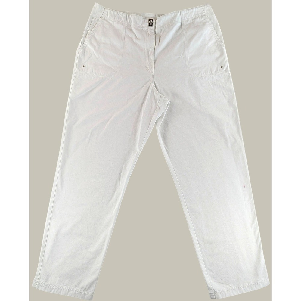Lauren Ralph Lauren Womens White Cotton Utility Pants 34 Waist 30 Inseam